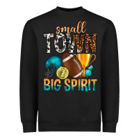 Black Small Town Big Spirit Heavyweight Sweatshirt - BundleAndBundleShop