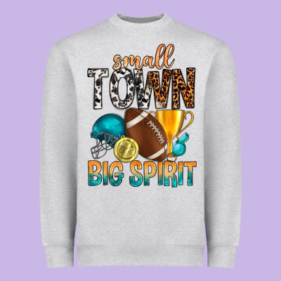 Small Town Big Spirit Heavyweight Sweatshirt Designed By Bundleandbundleshop