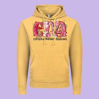 Cna Certified Valentine Nursing Assistant Valentin Vintage Hoodie Designed By Maliassmallbusiness