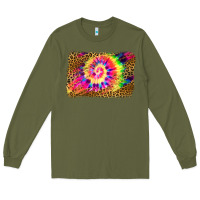 Army Green leopard, tie die backgraund Long Sleeve Tee - JahusDesignShop