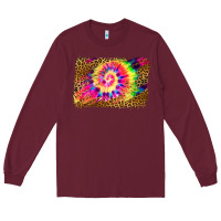 Burgundy leopard, tie die backgraund Long Sleeve Tee - JahusDesignShop