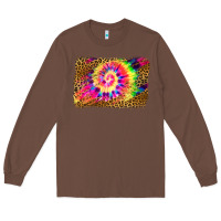 Chestnut leopard, tie die backgraund Long Sleeve Tee - JahusDesignShop