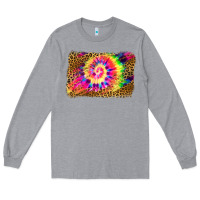 Heather Grey leopard, tie die backgraund Long Sleeve Tee - JahusDesignShop
