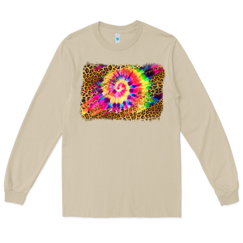 Leopard, Tie Die Backgraund Long Sleeve Tee by JahusDesignShop | Teevron