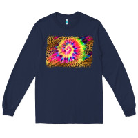 Navy leopard, tie die backgraund Long Sleeve Tee - JahusDesignShop