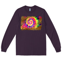 Plum leopard, tie die backgraund Long Sleeve Tee - JahusDesignShop