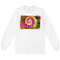 White leopard, tie die backgraund Long Sleeve Tee - JahusDesignShop