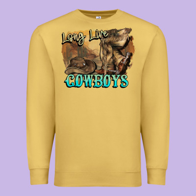 Long Live Cowboys Boots Hat Premium Sweatshirt Designed By Howdyjamesfarm