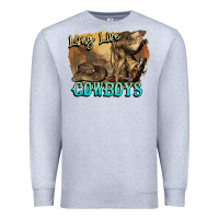 Heather Grey Long live Cowboys boots hat Premium Sweatshirt - HowdyJamesFarm