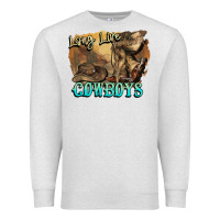Oatmeal Heather Long live Cowboys boots hat Premium Sweatshirt - HowdyJamesFarm