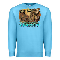 Ocean Blue Long live Cowboys boots hat Premium Sweatshirt - HowdyJamesFarm