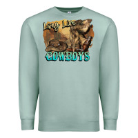 Seafoam Long live Cowboys boots hat Premium Sweatshirt - HowdyJamesFarm