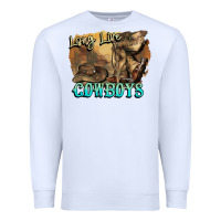 White Long live Cowboys boots hat Premium Sweatshirt - HowdyJamesFarm