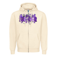 Sandshell I am a survivor purple ribbon Zipper Hoodie - NancyCooperArtShop