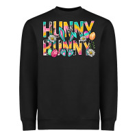 Black Hunny Bunny Easter Heavyweight Sweatshirt - BundleAndBundleShop