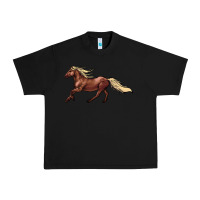 Black running horse Urban Heavy Tee - NancyCooperArtShop