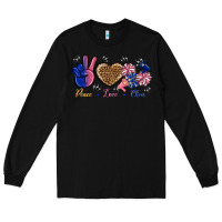 Black Peace Love Cheer Long Sleeve Tee - BundleAndBundleShop