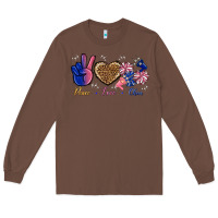 Chestnut Peace Love Cheer Long Sleeve Tee - BundleAndBundleShop