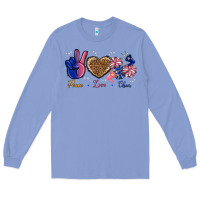 Colony Blue Peace Love Cheer Long Sleeve Tee - BundleAndBundleShop