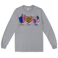 Heather Grey Peace Love Cheer Long Sleeve Tee - BundleAndBundleShop