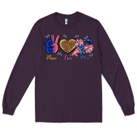 Plum Peace Love Cheer Long Sleeve Tee - BundleAndBundleShop