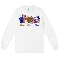 White Peace Love Cheer Long Sleeve Tee - BundleAndBundleShop