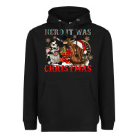 Black herd it was christmas Heavyweight Hoodie - CowGirlArtShop