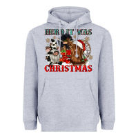 Heather Grey herd it was christmas Heavyweight Hoodie - CowGirlArtShop