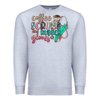 Heather Grey coffee scrubs and rubber gloves Premium Sweatshirt - CowGirlArtShop