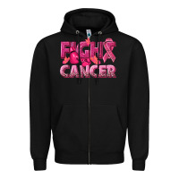 Black fight cancer Zipper Hoodie - NancyCooperArtShop