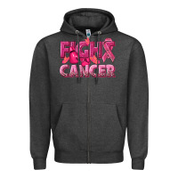 Charcoal Heather fight cancer Zipper Hoodie - NancyCooperArtShop