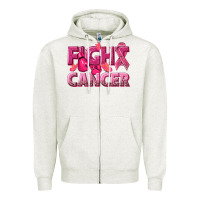 Oatmeal Heather fight cancer Zipper Hoodie - NancyCooperArtShop