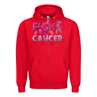 Red fight cancer Zipper Hoodie - NancyCooperArtShop