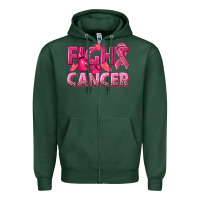 Sports Green fight cancer Zipper Hoodie - NancyCooperArtShop