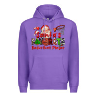 Purple santas favorite basketball player Premium Hoodie - CowGirlArtShop