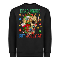 Black Dead Inside But Jolly Af Heavyweight Sweatshirt - BundleAndBundleShop