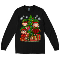 Black Mimi Elf, Mama Elf, Child Elf Christmas Long Sleeve Tee - BundleAndBundleShop