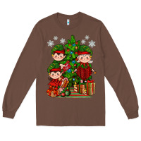 Chestnut Mimi Elf, Mama Elf, Child Elf Christmas Long Sleeve Tee - BundleAndBundleShop