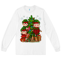 White Mimi Elf, Mama Elf, Child Elf Christmas Long Sleeve Tee - BundleAndBundleShop