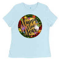 Baby Blue christmas happy new year Ladies Tee - Artiststas