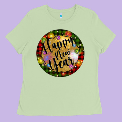 Christmas Happy New Year Ladies Tee Designed By Artiststas