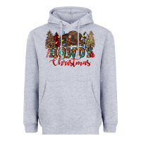 Heather Grey howdy christmas Heavyweight Hoodie - CowGirlArtShop