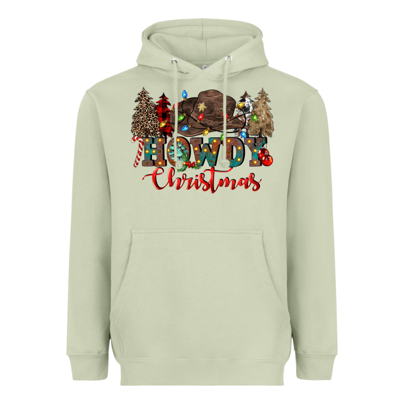 Howdy Christmas Heavyweight Hoodie by CowGirlArtShop | Teevron