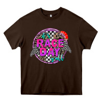 Chocolate Brown it's race day y'all Heavy Core Tee - AdoDesignShop