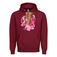 Burgundy breast cancer diva Zipper Hoodie - NancyCooperArtShop