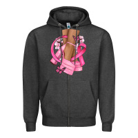 Charcoal Heather breast cancer diva Zipper Hoodie - NancyCooperArtShop