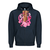 Navy breast cancer diva Zipper Hoodie - NancyCooperArtShop