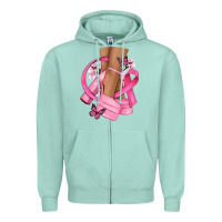Seafoam breast cancer diva Zipper Hoodie - NancyCooperArtShop