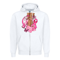 White breast cancer diva Zipper Hoodie - NancyCooperArtShop