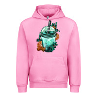 Fuchsia Pink Winter Bobba Cup Urban Hoodie - FaDigitalArtStudio